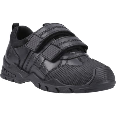 Hush Puppies Tristen Leer Jongens Zwarte Loafers