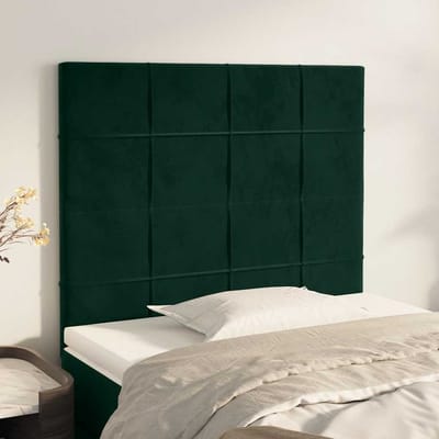 vidaXL - Hoofdbord - donkergroen - 100x5x118/128 - cm - fluweel