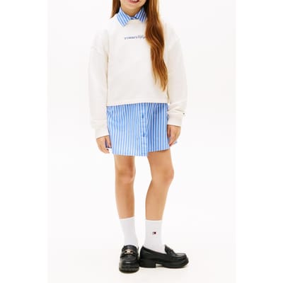 Tommy Hilfiger Girls Glitter Tommy Crew Ancient White Größe: 10 | Hemden Outlet | kids | Weiß