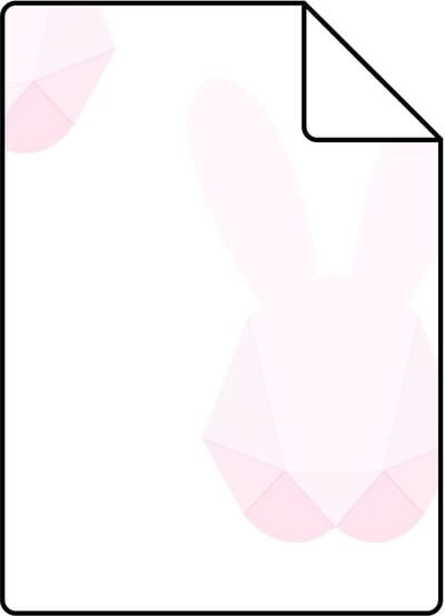 Proefstaal Origin Wallcoverings behang origami konijnen poederroze en mintgroen - 26,5 x 21 cm - 347490-S