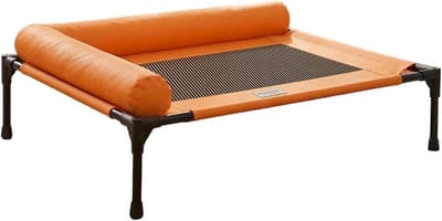 Hond Camping Bed - Verhoogd Huisdier Bed - Buiten Rusten - Ademende Mesh Constructie - 61 x 16.5 cm - Oranje
