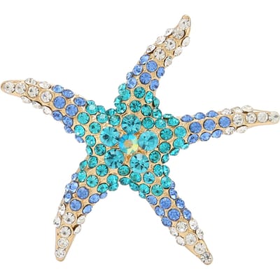 Pentagram Strass Speld Broche Zeester Kledingaccessoires Oceaanblauw Decoraties blue