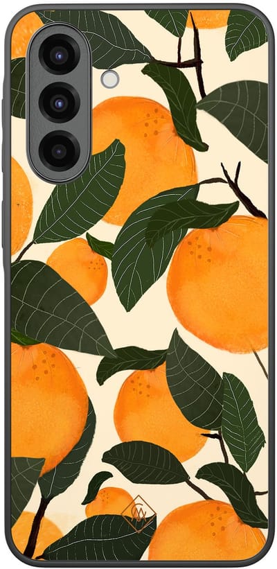 Casimoda® hoesje - Geschikt voor Samsung Galaxy A36 - Orange Garden - Zwart TPU Backcover - Bloemen - Multi