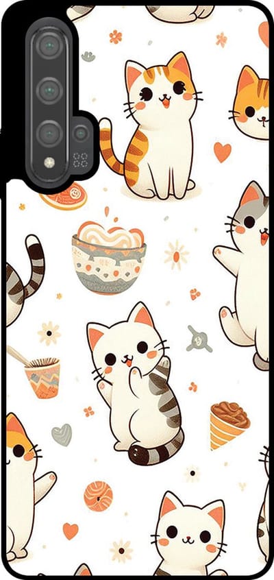 Smartphonica Telefoonhoesje Geschikt voor Huawei Nova 5T met katten opdruk - TPU backcover case cat design geschikt voor Huawei Nova 5T