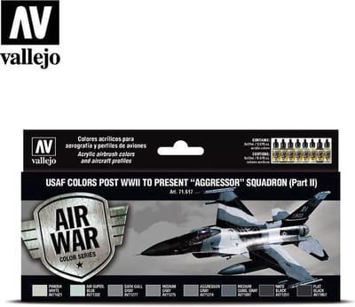 Vallejo Hobbyverf - 71617 USAF colors post WWII to present “Aggressor” Squadron (Part II) Verf set - 8x 17 ml