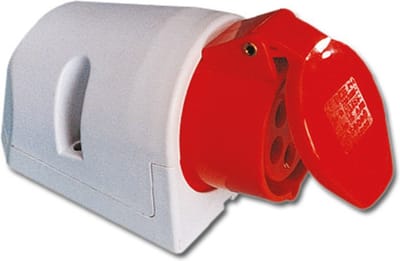 ABL Wandcontactdoos 5p.  16A-380Vrood   d51s31