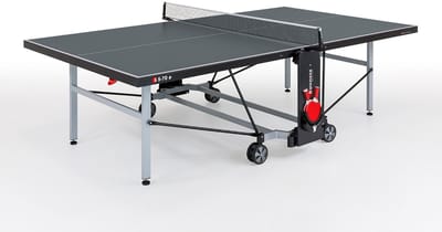 Sponeta® S5-70E Tafeltennistafel Outdoor - Pingpongtafel voor buiten - Speeltoestel voor buiten - Inklapbaar - Zelftrainer - Inclusief batshouder - 6mm zwart blad - 10 Jaar garantie - LxBxH 274x152,5x76cm - Made in Germany