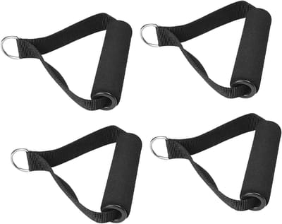Fitness Handvatten - Weerstandsband Accessoires - Kracht Training - Comfortabele Foam Grip - 4 Stuks - Zwart