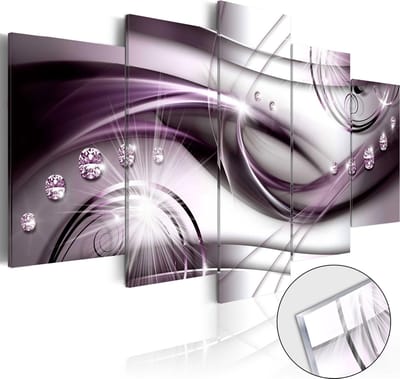 Schilderijen Op Canvas - Afbeelding op acrylglas - Violet Glow [Glass] 200x100 - Artgeist Schilderij