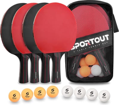 Tafeltennisbatset, professionele tafeltennisbatje met tafeltennisballen, tafeltennisbatset met tas, professionele sportset voor binnen- en buitenspelen
