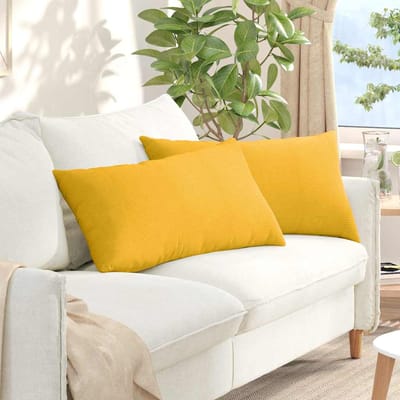 vidaXL - Zitkussens - 2 - pcs - Licht - Geel - 80 - x - 40 - cm - Corduroy - stof