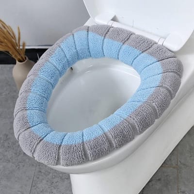 Toiletbrilhoezen - Zachte toiletkussens - Comfort in badkamer - Wasbaar en herbruikbaar - One size fits all - Blauw