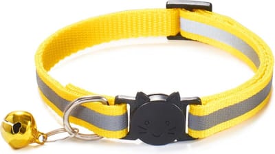 Reflecterende Kattenhalsband met Belletjes - Halsband voor Huisdieren - Geel