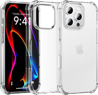 Hoesje geschikt voor iPhone 16 Pro Shockproof Transparant Siliconen Hardcase - Shock Proof Hoesje geschikt voor iPhone 16 Pro Case Doorzichtig - Doorzichtig