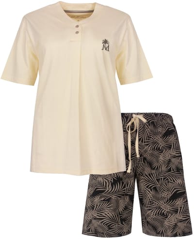 Medaillon Dames Shortama - Korte Mouwen - Lichtgeel -Maat S