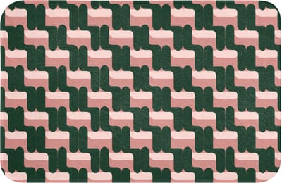 Badmat 60x40 cm - Antislip - Vlechtpatroon - Groen - Roze - Geometrisch - Badmatten voor badkamer - Badkamermat - Douchemat - Badkamer mat