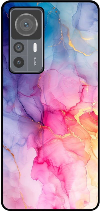 Smartphonica Telefoonhoesje Geschikt voor Xiaomi 12T / 12T Pro met marmer opdruk - TPU backcover case marble design - Regenboog geschikt voor Xiaomi 12T;Xiaomi 12T Pro