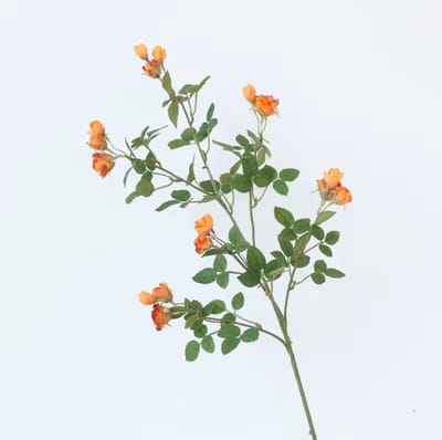 Steelbloem - kunstbloem 65 cm met 6 zijtakken kleine roosjes oranje