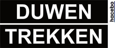 Deursticker Set Duwen Trekken Horizontaal - 14x3 cm - Set van 2 stuks - Zwart met witte tekst - Push en Pull - UV en Waterproof