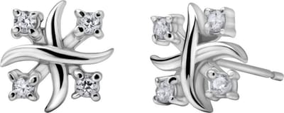 Quiges - Oorknoppen Ster met Zirkonia Transparant - Dames Oorbellen - 925 Zilver Rhodium - ESE021
