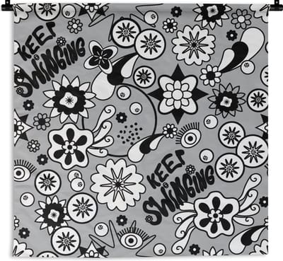 Wandkleed - Wanddoek - Bloemen - Patronen - Quotes - 90x90 cm - Wandtapijt