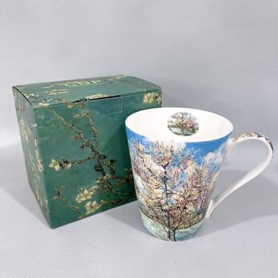 Mok Bone China Licht Luxe High End Gevoel   Gepersonaliseerde Mok in Olieverfstijl Zeeanemoon Paardenbloem Waterbeker Thuisgebruik 370ml