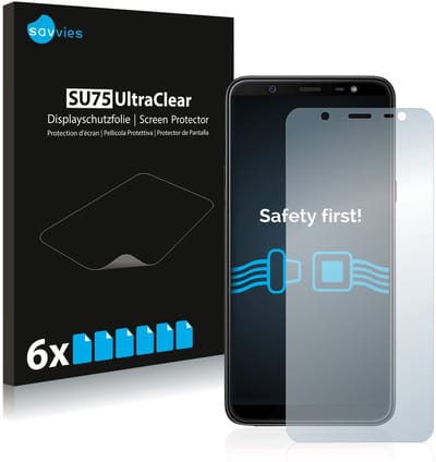 Savvies - Screenprotector voor Samsung Galaxy J8 2018 - Folie Beschermfolie transparant 6 Stuks