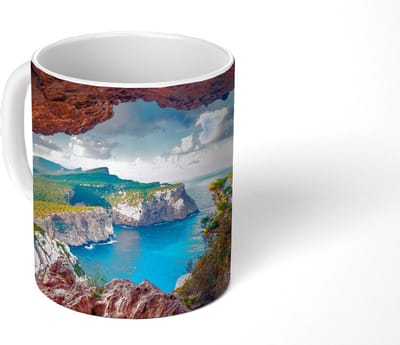 Mok - Koffiemok - Grot - Natuur - Zee - Landschap - Mokken - 350 ML - Beker - Koffiemokken - Theemok