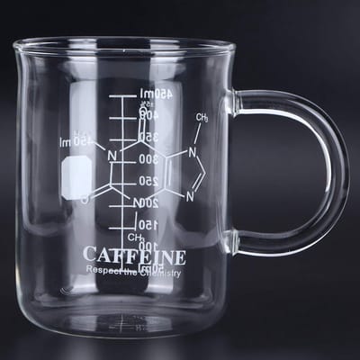 Dailygoods- Glazen Beker 450 Ml - Borosilicaatbeker - Koffiemok met Handvat - Hittebestendig - Ergonomische Grip - Uniek Bekerontwerp