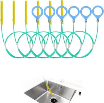 6 Stuks 130 cm Flexibele Ontstopper voor Afvoer, Haarverstopper voor Badkamer, Wastafel en Toilet, Effectieve Oplossing tegen Verstoppingen
