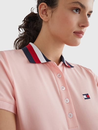 Tommy Hilfiger SS'22 Ribbon Tipped Polo Perzik XS