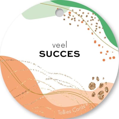 Tallies Cards - kadokaartjes  - bloemenkaartjes - Succes - Abstract - set van 5 kaarten - succes - geluk - wens - 100% Duurzaam