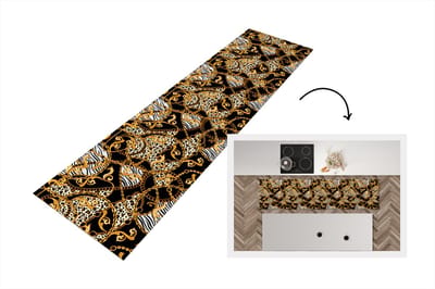Keukenloper - Loper keuken - Ketting - Goud - Panter - Zebra - 200x50 cm - Keukenloper vinyl