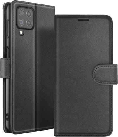 Zanae, Hoesje geschikt voor Galaxy M22 / M32 / A22 - Wallet Case & Magneetsluiting, Zwart