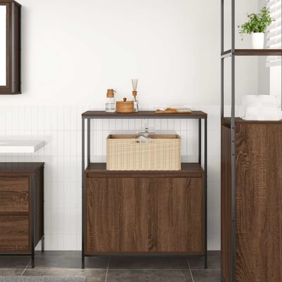 vidaXL - Badkamermeubel - met - planken - 76,5x35x95 - cm - bruin - eiken