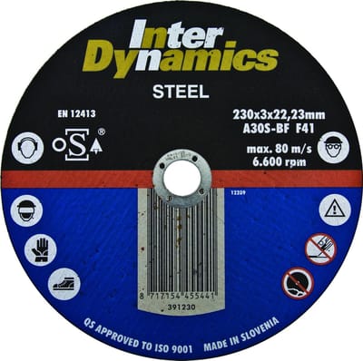 InterDynamics 391125 Diamantdoorslijpschijf - 125 x 22,23 x 3mm - metaal