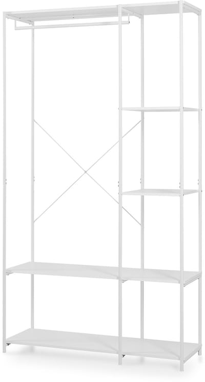 Open kledingkast Verdfjorg met 5 opbergvakken 200x110x40 cm wit [en.casa]