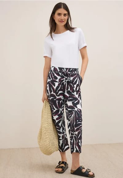 7/8 Broek met gedessineerde Wide Legs