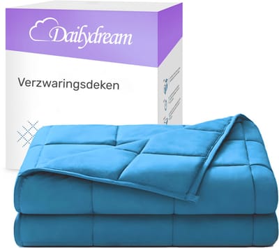 Dailydream - Verzwaringsdeken - 135x200cm - 7 kg - Blauw - Katoen - weighted blanket - 1 persoons