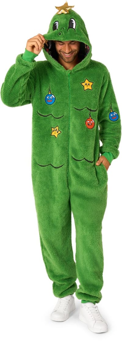 OppoSuits Merry Jinglejoy Onesie - Kerstboom - Volwassen Verkleedpak - Kerst Kostuum - Pyjama - Chill Pak - Maat L