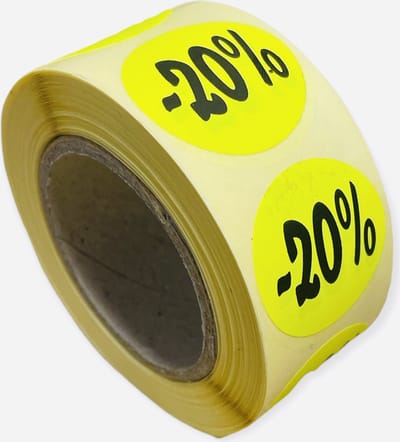 Etiketten Rond 27 mm Fluor Geel 20%
