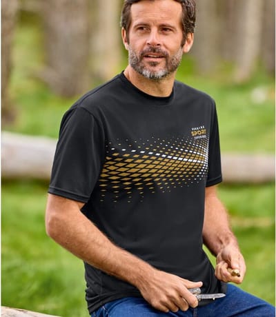 ATLAS FOR MEN - Set van 3 sportieve T-shirts met grafische print - Heren - Verkrijgbaar in grote maten - XL