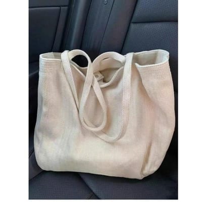 Sac en Toile Grande Capacité Sac en Toile Classique Polyvalent pour le Trajet Sac à Provisions Sac de Trajet beige
