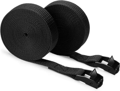 Set van 2 multifunctionele spanbanden met metalen gespen (300 x 2.5 cm) voor veilig vastzetten en transporteren van goederen