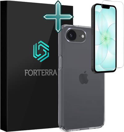 Hoesje Met Screenprotector - Geschikt voor Apple iPhone 17e - Sterk & Shockproof - Telefoon Hoes - Back Cover - Siliconen Case - Transparant