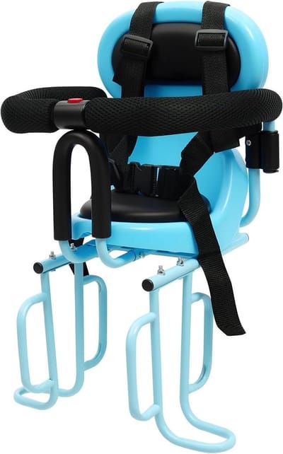 Kinderfietszitje Achter - Fietsstoel Kind - Veilig Fietsen - Met Afneembare Beugel - 36x52cm - Blauw