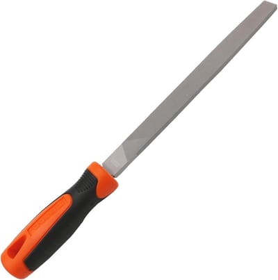 Platte Metaalvijl - Handvijl Koolstofstaal - Metaal Bewerken - Ergonomisch Handvat - 305 cm - Grijs