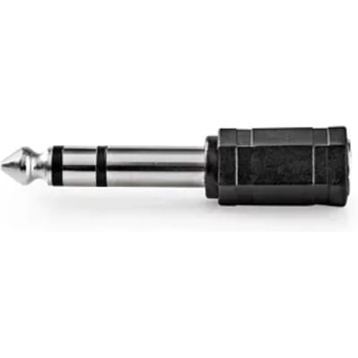Nedis Stereo-Audioadapter - 6,35 mm Male - 3,5 mm Female - Vernikkeld - Recht - ABS - Zwart - 1 Stuks - Doos