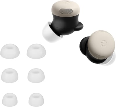 kwmobile 6x cover voor in-ear oortjes geschikt voor Google Pixel Buds Pro 2 - Vervangende oordopjes van siliconen in wit - 3 maten