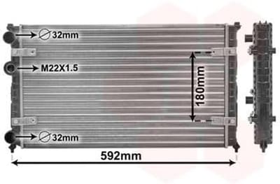 Auto Radiateur - Motor Koeler - Koeling Motor - Mechanisch Gelaste Vinnen - 525x322x34 mm - Zilver